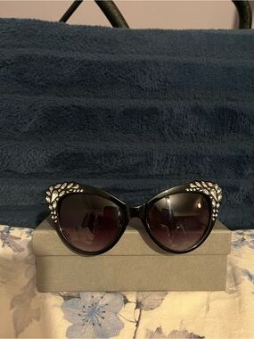 Betsey Johnson “DIVA” Embellished Cat-Eye Sunglasses